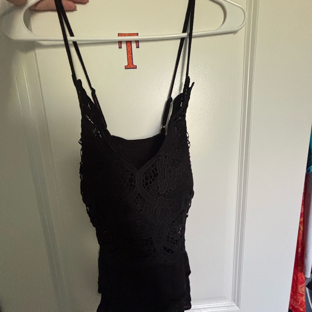 Elegant Black Lace Women's Top